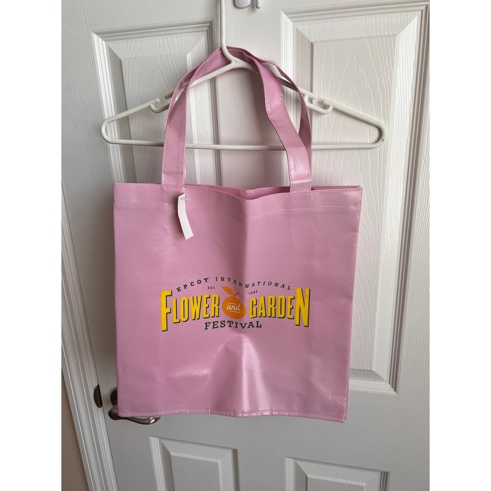 NEW Epcot Flower Garden Festival‎ Tote Bag Disney Parks Reusable Pink